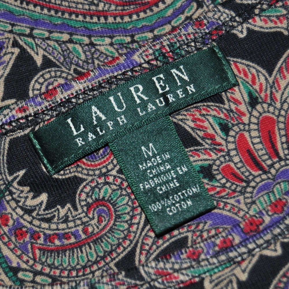 RALPH LAUREN Paisley Print Long Sleeve Top [F3] - Picture 6 of 7